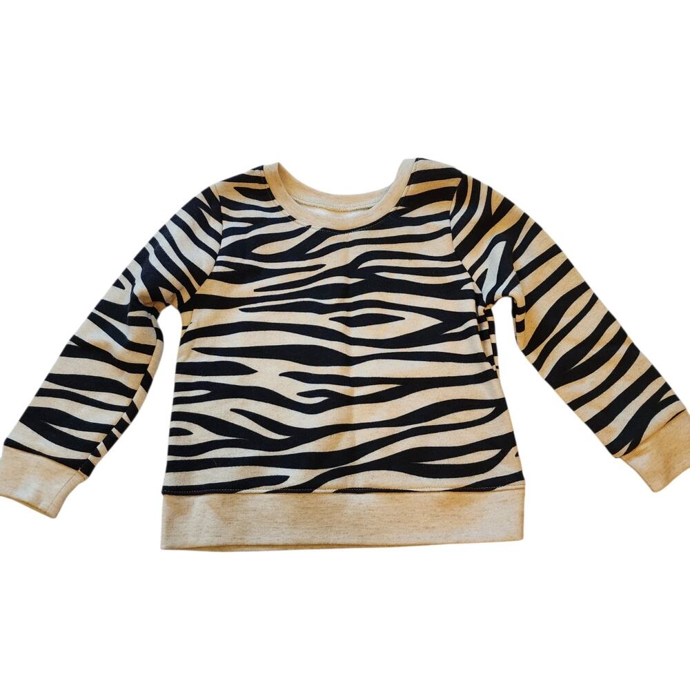 Garanimals Baby Girls Sweatshirt Size 24 Months Beige Black Zebra Print